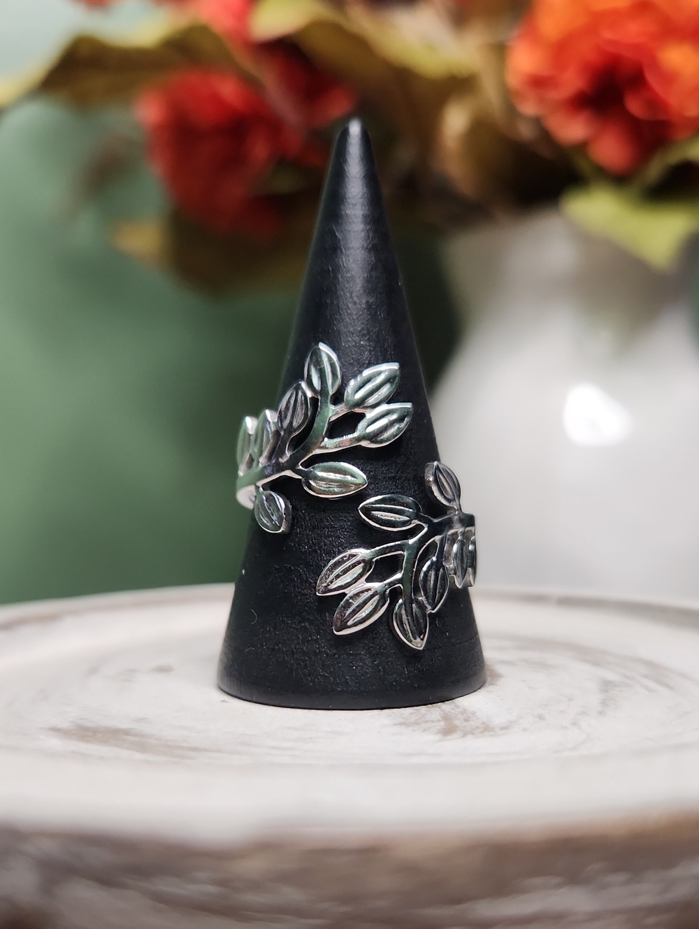 Stainless Steel Adjustable Leaf Ring